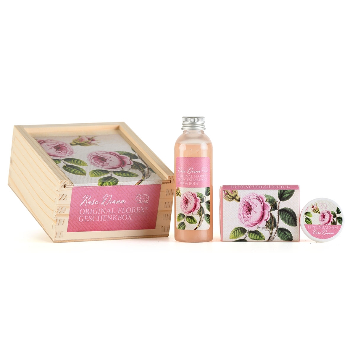 Geschenk-Holzbox Rose Diana Schafmilch Nostalgie