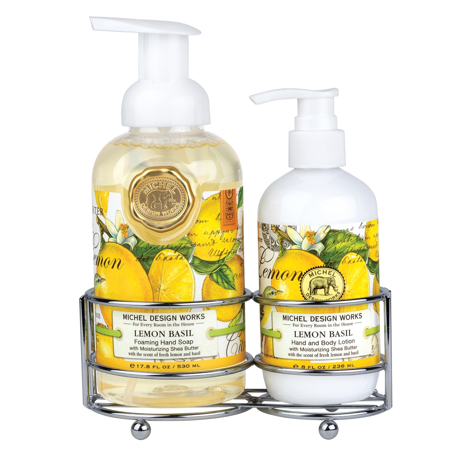 Lemon Basil Hautpflege Duo im Caddy 530ml Michel Design Works