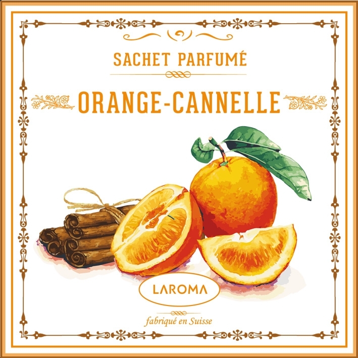 Orange-CannelleDuftsachet Suisse LAROMA SUISSE 12x12cm