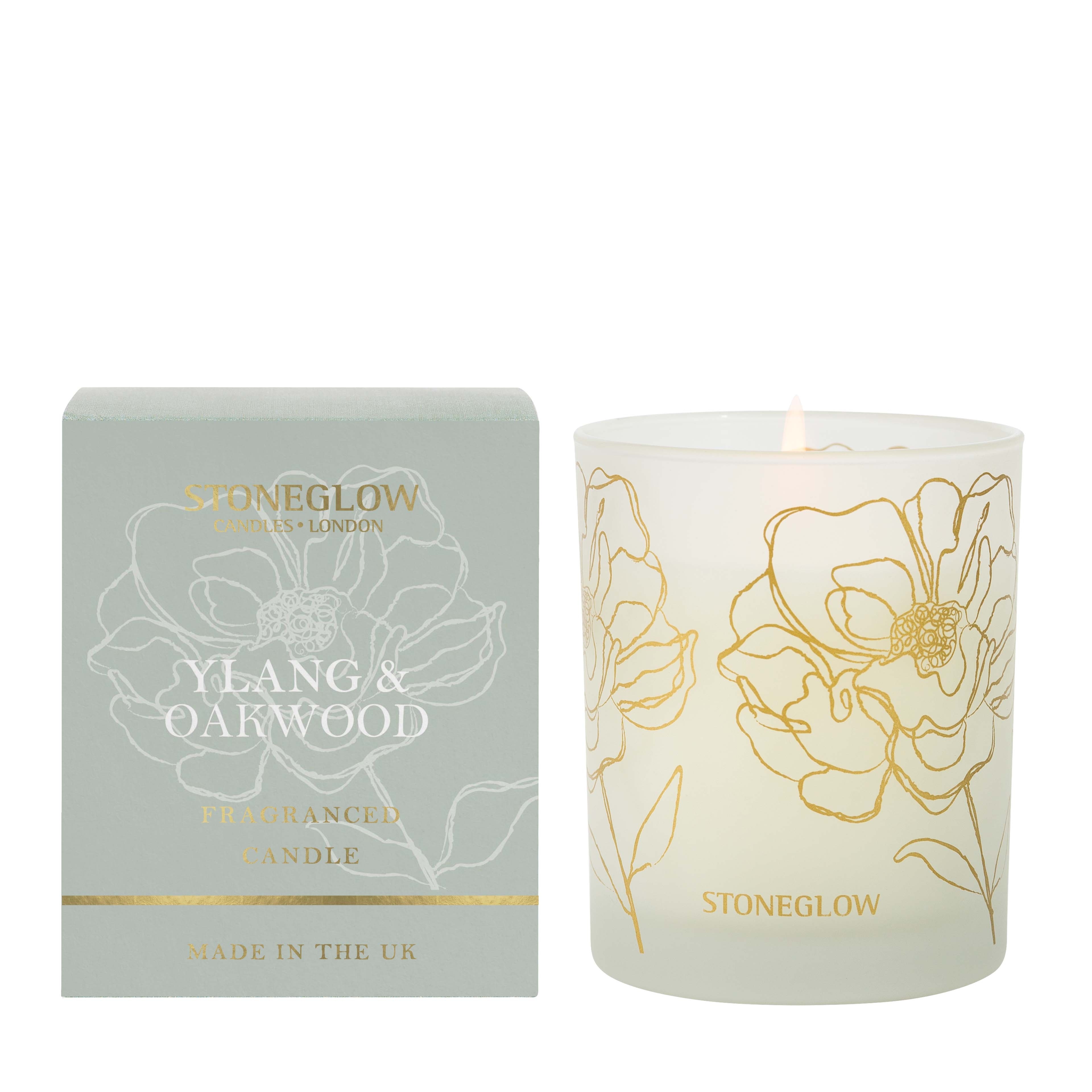 Day Flower Ylang & Oakwood Duftkerze 180gStoneglow