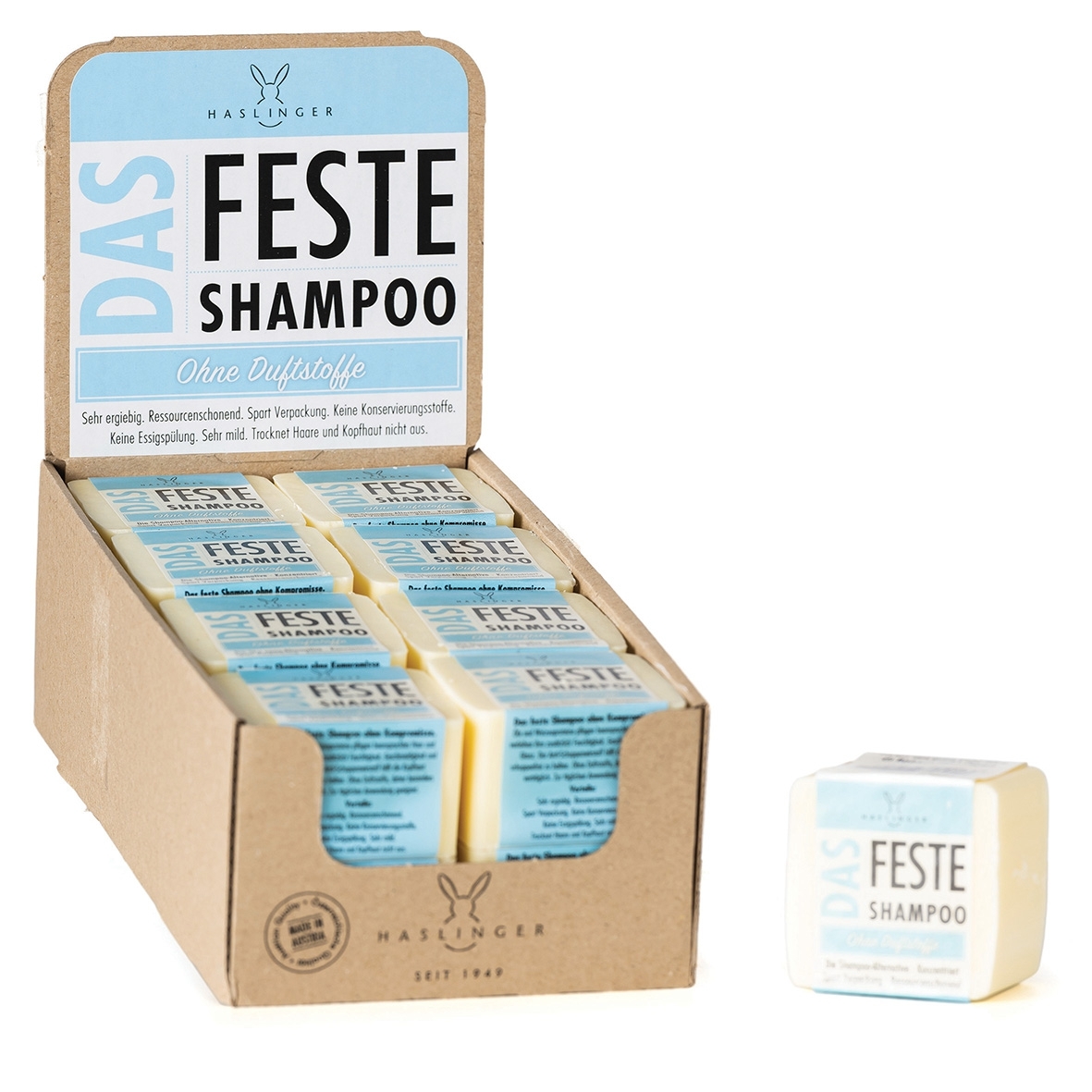 Haarseife Festes Shampoo ohne Duftstoffe 100g