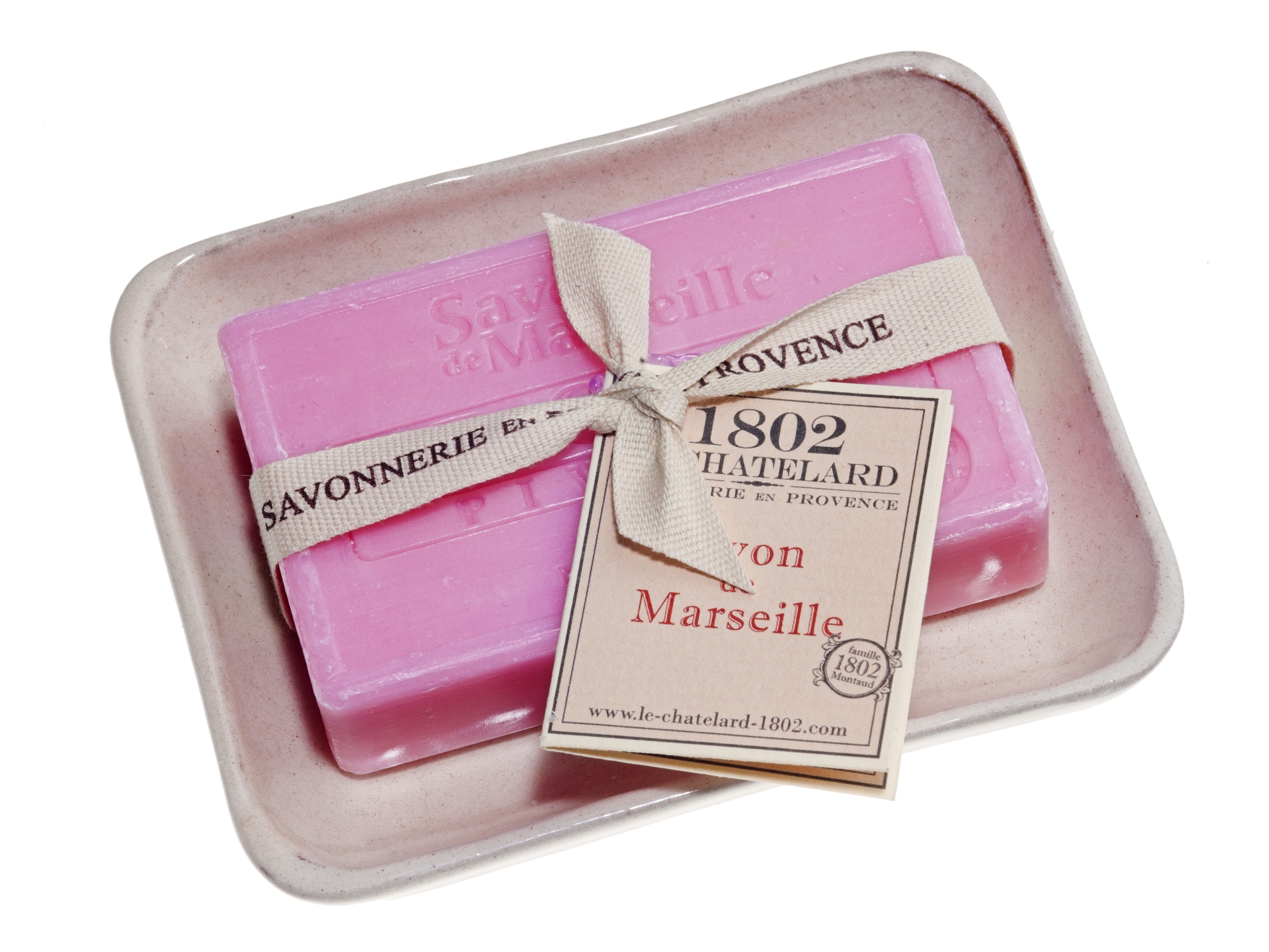 Plate de savon ceramique avec Rose Pivoire